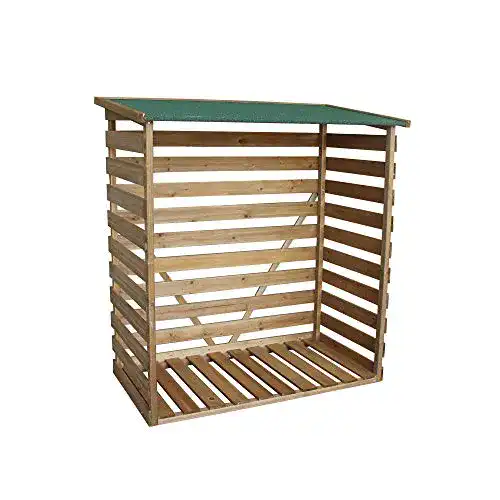 Holzunterstand M von MCombo – Kaminholzregal mit Rückwand