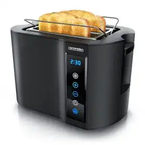 Arendo Touch Toaster 2 Scheiben Edelstahl mit digitalem Display