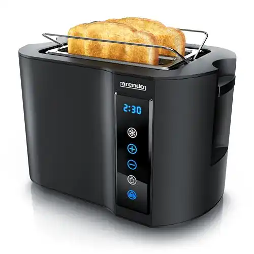 Arendo Touch Toaster 2 Scheiben Edelstahl mit digitalem Display
