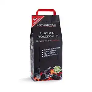 LotusGrill Buchen-Holzkohle 2,5 kg für rauchfreies Grillen
