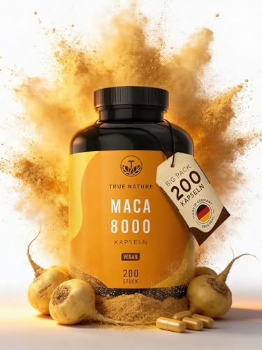 Maca-Kapseln von True Nature mit 20:1 Extrakt, hochdosiert