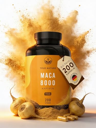 Maca-Kapseln von True Nature mit 20:1 Extrakt, hochdosiert