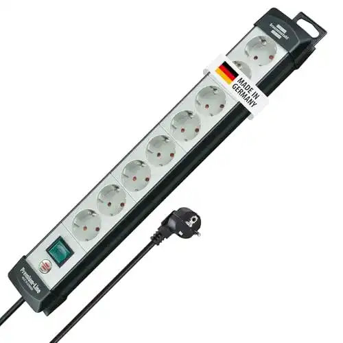 Brennenstuhl Premium-Line Steckdosenleiste 8-fach mit Schalter und 5m Kabel