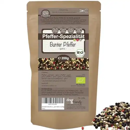 Bio bunter Pfeffer für die Pfeffermühle von direct&friendly