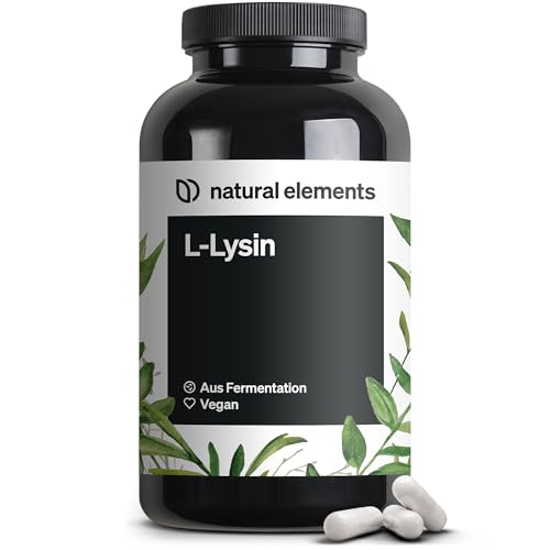 Lysin Natural Elements L-, 365 Kapseln, 800 mg reines L-Lysin