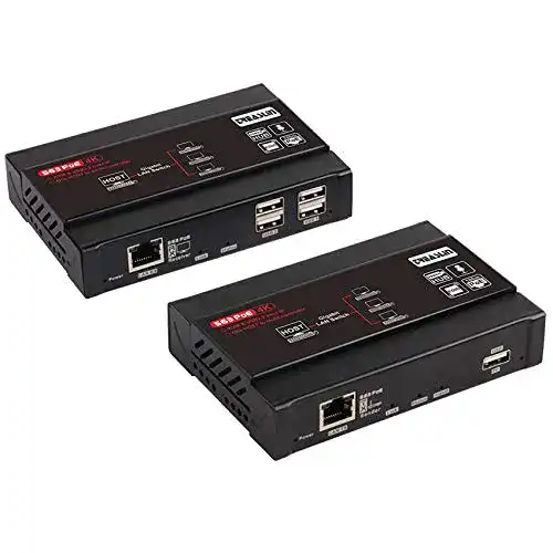 HDMI Extender Treaslin 4K KVM Extender HDMI USB Splitter Kit über LAN