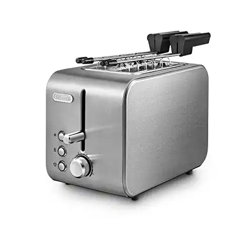 De’Longhi CTX2203.S Toaster mit Sandwichzange, 550 Watt, Silber