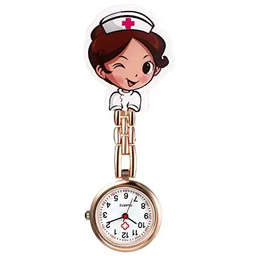 Avaner Krankenschwesteruhr mit Clip im Cartoon-Design
