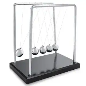 Newton Pendel Toys4Boys Kugelstoßpendel mit 5 Kugeln auf Holzsockel