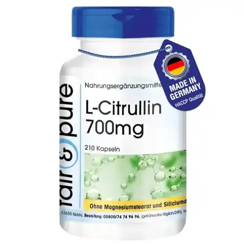 L-Citrullin Kapseln 700mg von Fair & Pure – vegan und rein pflanzlich