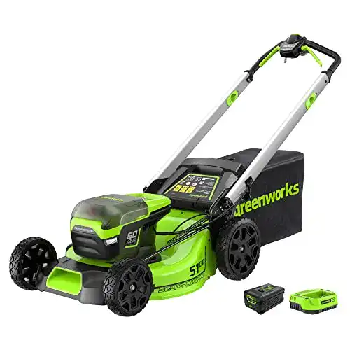Greenworks Pro 60V 51cm Brushless Rasenmäher mit Akku und Ladegerät