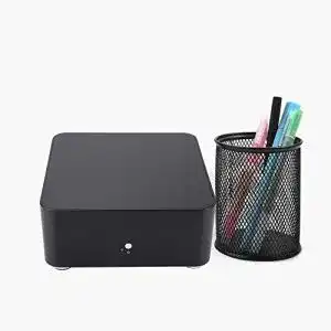 HTPC-Gehäuse Ashata L80 für ITX-Computer, Aluminiumlegierung, Schwarz