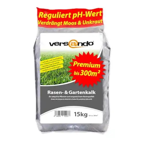 Rasenkalk von Versando 15kg mit Tragegriff für den Garten