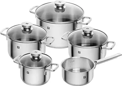 Zwilling Focus Kochtopf-Set, 5-teilig mit 4 Deckeln