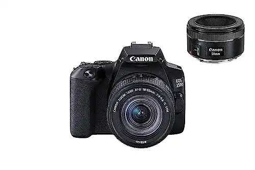 Canon EOS 250D Digitalkamera mit Objektiven im Vergleich