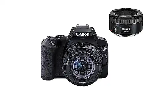 Canon EOS 250D Digitalkamera mit Objektiven im Vergleich