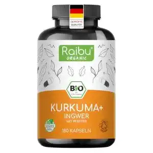 Kurkuma-Ingwer-Kapseln mit Schwarzem Pfeffer – Bio Qualität