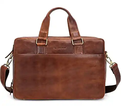 Aktentasche Marc Peter Sydney Lehrertasche aus Leder für Herren