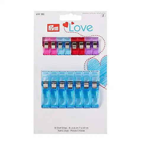 Stoffklammern Prym 610182 Love Stoff Clips 2,6 cm und 5,5 cm