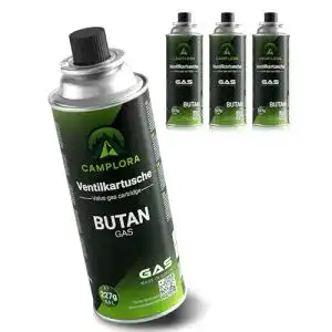 Gaskartuschen Tolegano 4x 227g Butan mit Ventil für Grill und Kochen
