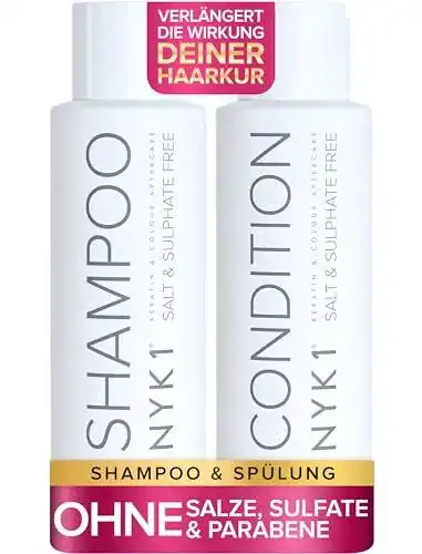 Keratin Shampoo und Conditioner Set von NYK1 – Salzfrei (2 x 500ml)