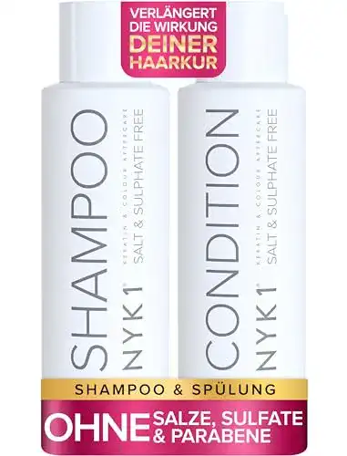 Keratin Shampoo und Conditioner Set von NYK1 – Salzfrei (2 x 500ml)