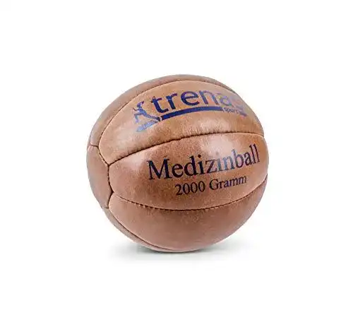 Medizinball Trenas aus Leder, 2 kg – Trainingsgerät für Fitness