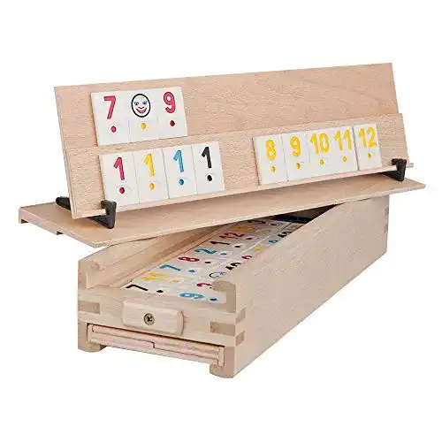 Rummy Woodtastic Holzspiel – Hochwertiges Brettspiel aus Buchenholz