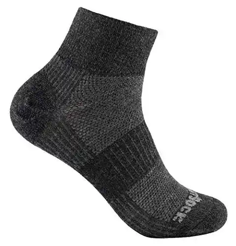 Wrightsocks Profi Sportsocke grau mittellang Quarter Coolmesh II Merino Wolle