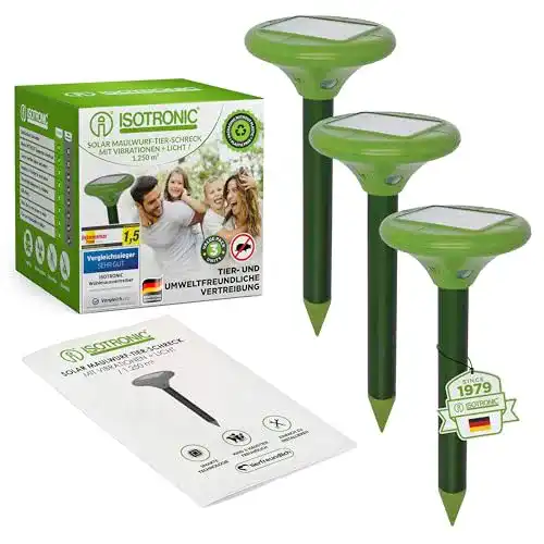 Wühlmausvertreiber Isotronik Solar LED Maulwurfabwehr