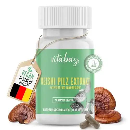 Reishi Kapseln von Vitabay mit 500 mg Reishi Pilz Extrakt 90 vegane Kapseln