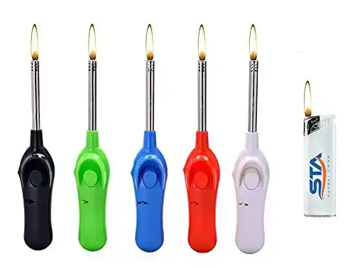 Stabfeuerzeug Vanorell 5er Set Softtouch 24 cm mit gratis Taschenfeuerzeug