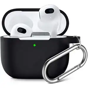 Upeak AirPods 3 Case Hülle 2021, Silikon Schutzhülle mit Karabiner