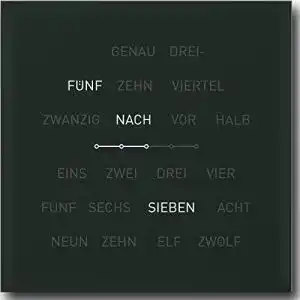 Wortuhr Kellys Finest Lisa 2.0 in Anthrazit – 40 x 40 cm
