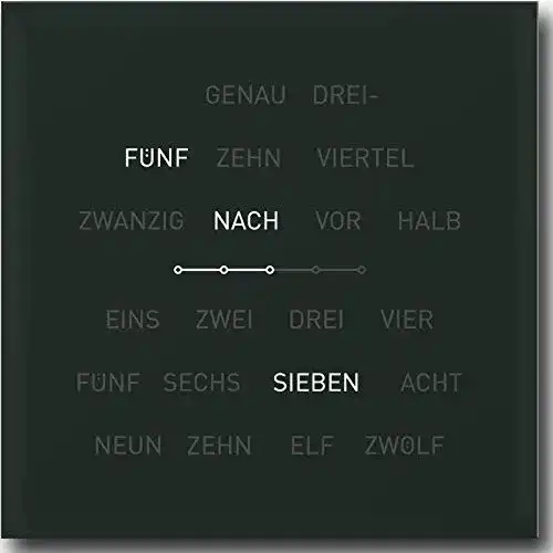 Wortuhr Kellys Finest Lisa 2.0 in Anthrazit – 40 x 40 cm