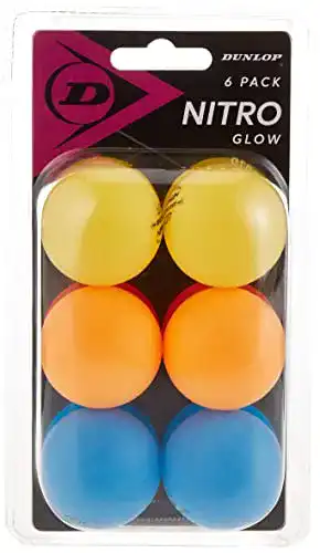 Tischtennisbälle Dunlop Sports Nitro Glow 6 in verschiedenen Farben