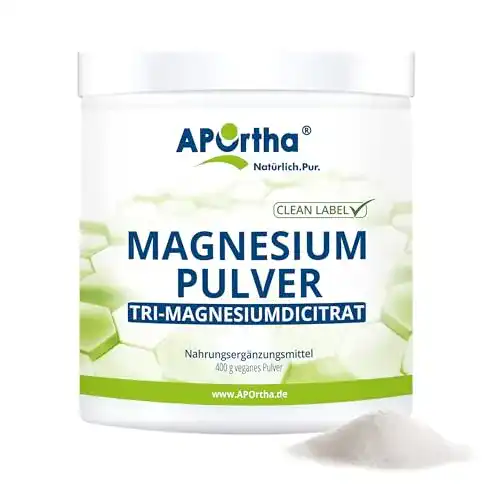 Magnesiumcitrat Pulver Aportha 400g veganes Nahrungsergänzungsmittel