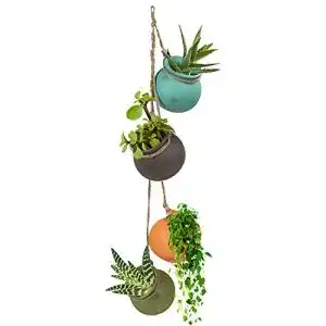 Blumenampel Belle Vous Keramik mit 4 Töpfen zum Aufhängen