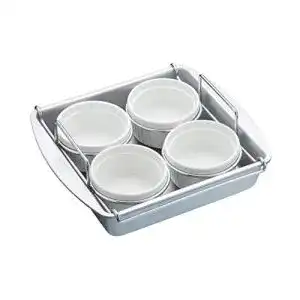 Crème brûlée Set Chicago Metallic mit Ramekin Rack und 4 Keramik Ramekins