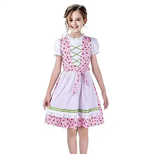 Dirndl für Kinder von Sunny Fashion für Mädchen in Rosa, Größe 104