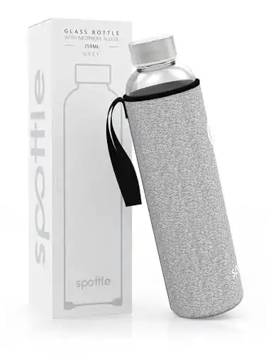 Spottle Glasflasche – Trinkflasche aus Glas mit Edelstahlverschluss