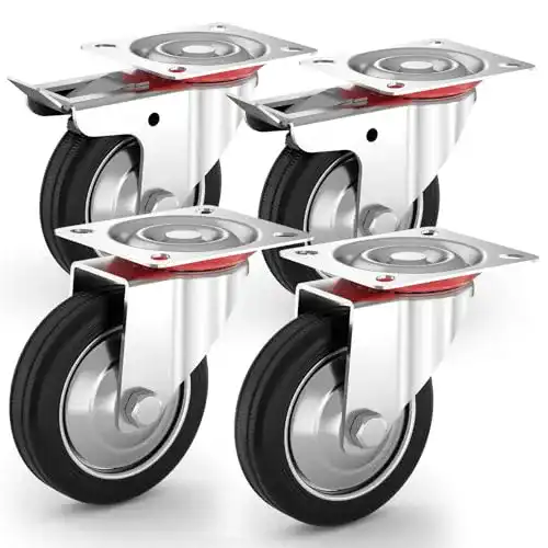 Schwerlastrollen PRIOstahl Set 4 x 125mm für Transport und Werkstatt