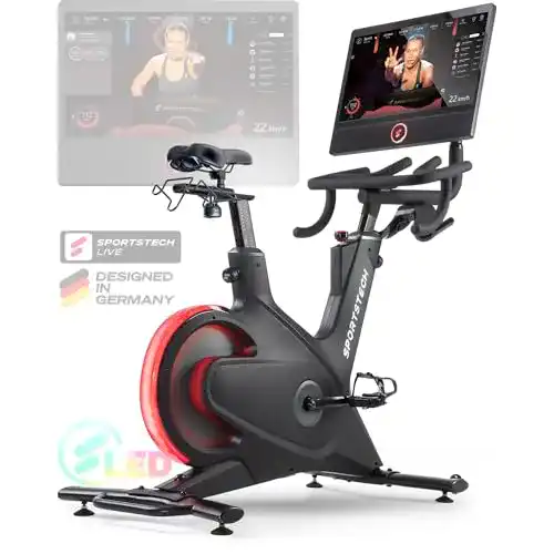 Indoor Bike Sportstech sBike Smart mit 21,5 Zoll Touch Display und Fitness-Kursen