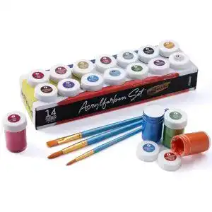 Int!rend Metallic Acrylfarben Set, 14 Farben à 18ml für Modellbau