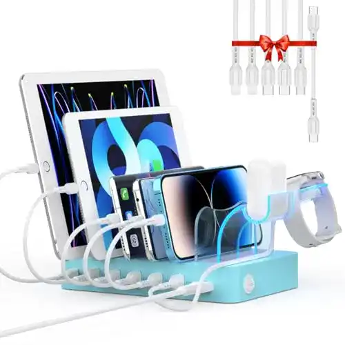 SooPii USB Ladestation 60W/12A mit 6 Ports für Handy und Tablet