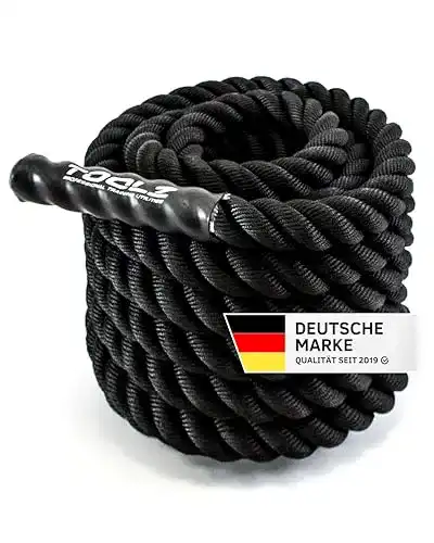 TOOLZ Battle Rope für Kraftausdauertraining, 12m, 10kg