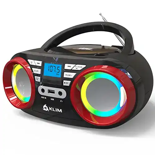 Klim B3 Tragbarer CD-Player mit FM-Radio und Bluetooth-Funktion