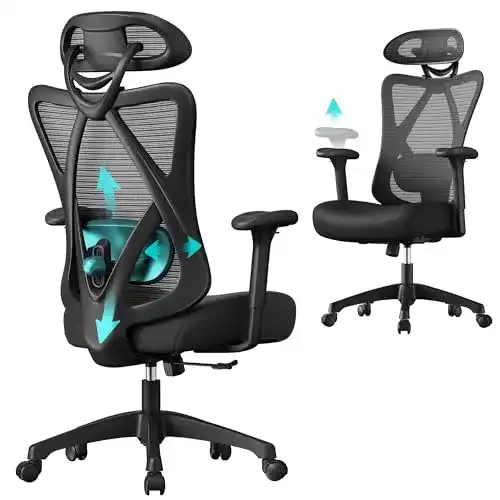 Bürostuhl mit Netzrücken von SONGMICS – Ergonomische Anpassungsmöglichkeiten