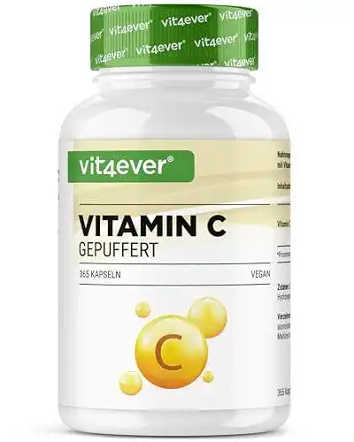 Vitamin C Vit4ever gepuffert, 365 Kapseln, hochdosiert