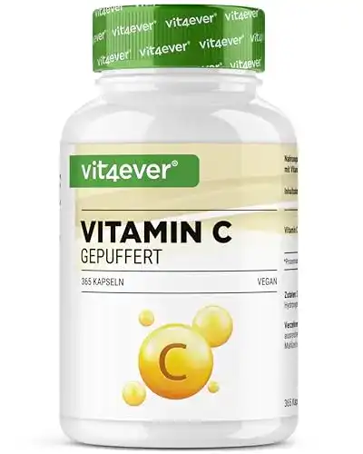 Vitamin C Vit4ever gepuffert, 365 Kapseln, hochdosiert